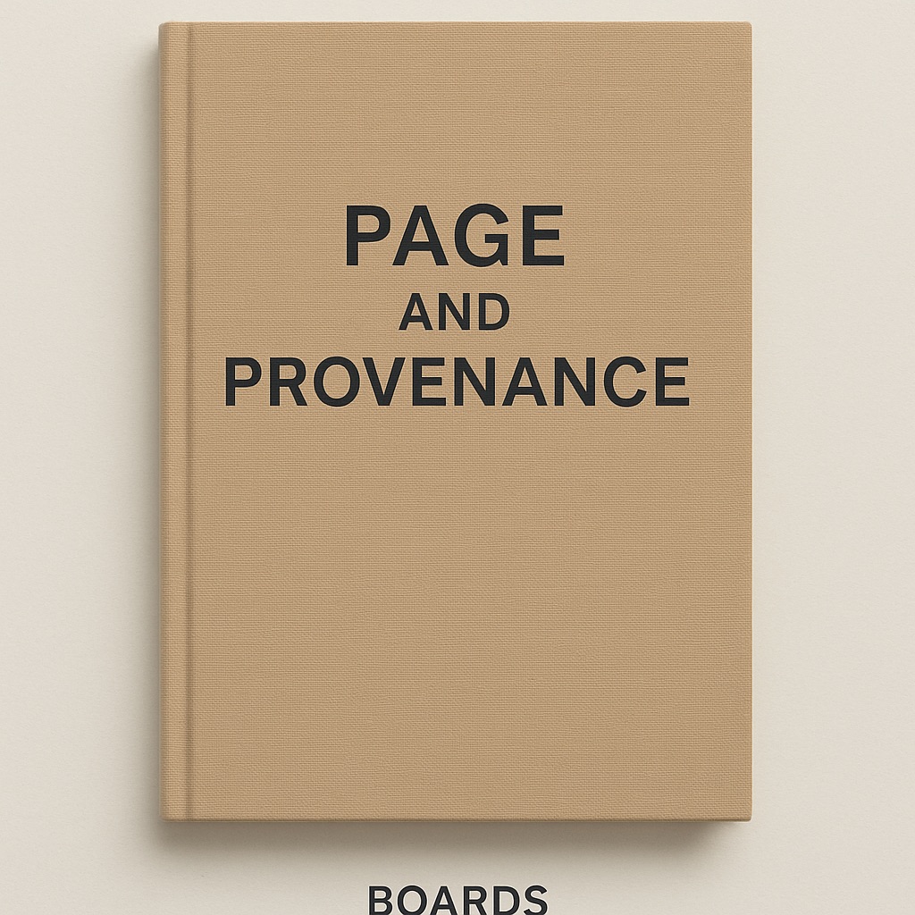 Book boards showing cover condition and corner wear